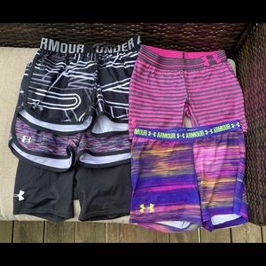 Under Armour  Girls  5-shorts YL-XL  BUNDLE